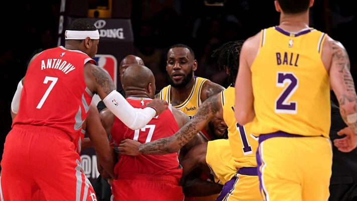 Rockets and Lakers Brawl