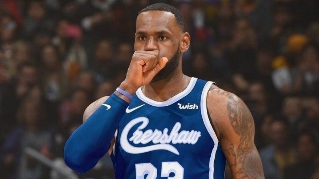 NBA Buzz - LeBron James out here wearing a Crenshaw Nipsey Hussle  customized Lakers jersey! 🔥👑