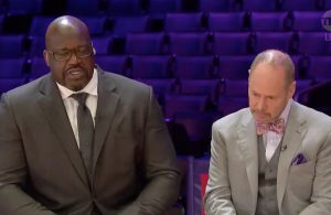 Shaquille O'Neal and Ernie Johnson