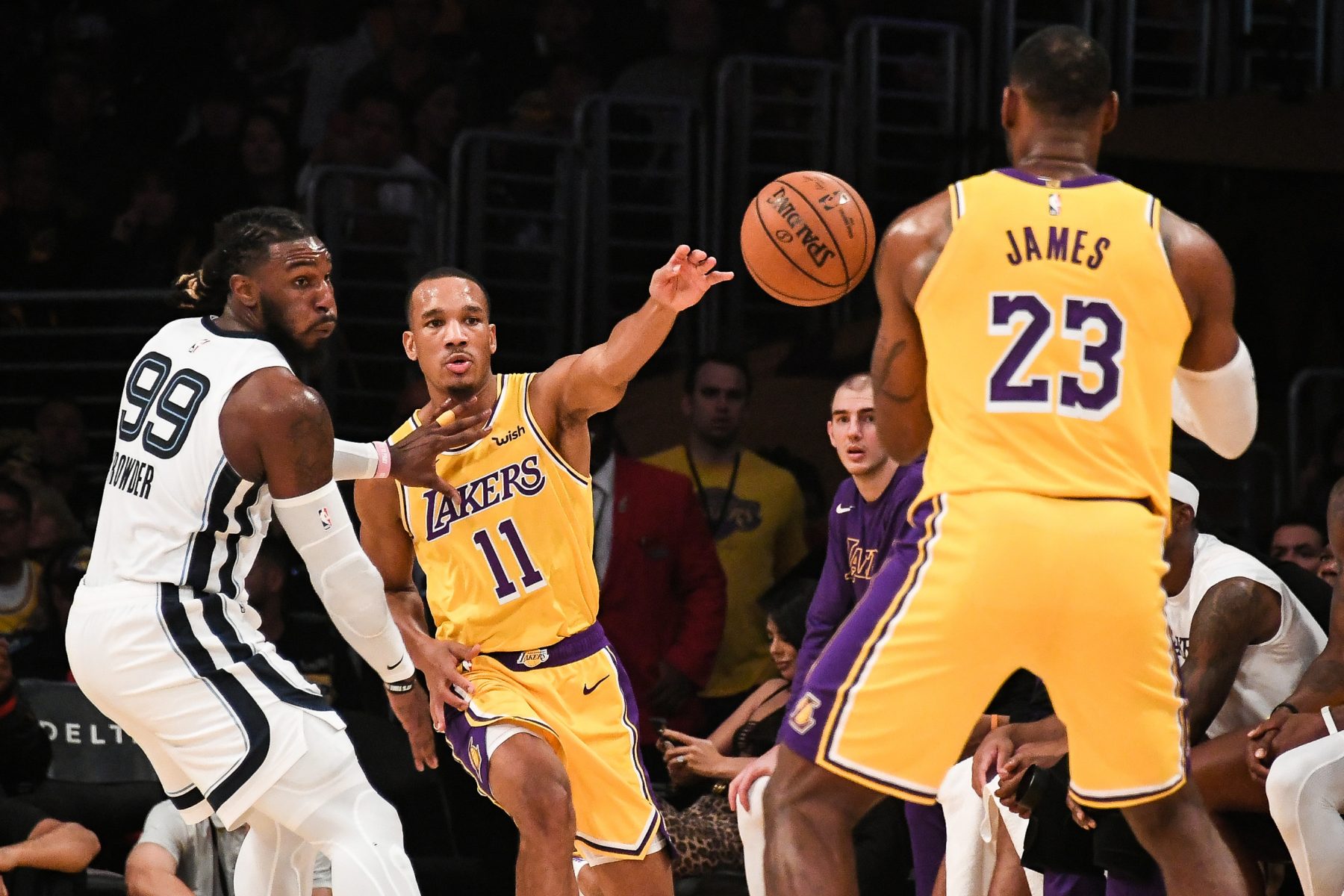 Avery Bradley and LeBron James Lakers