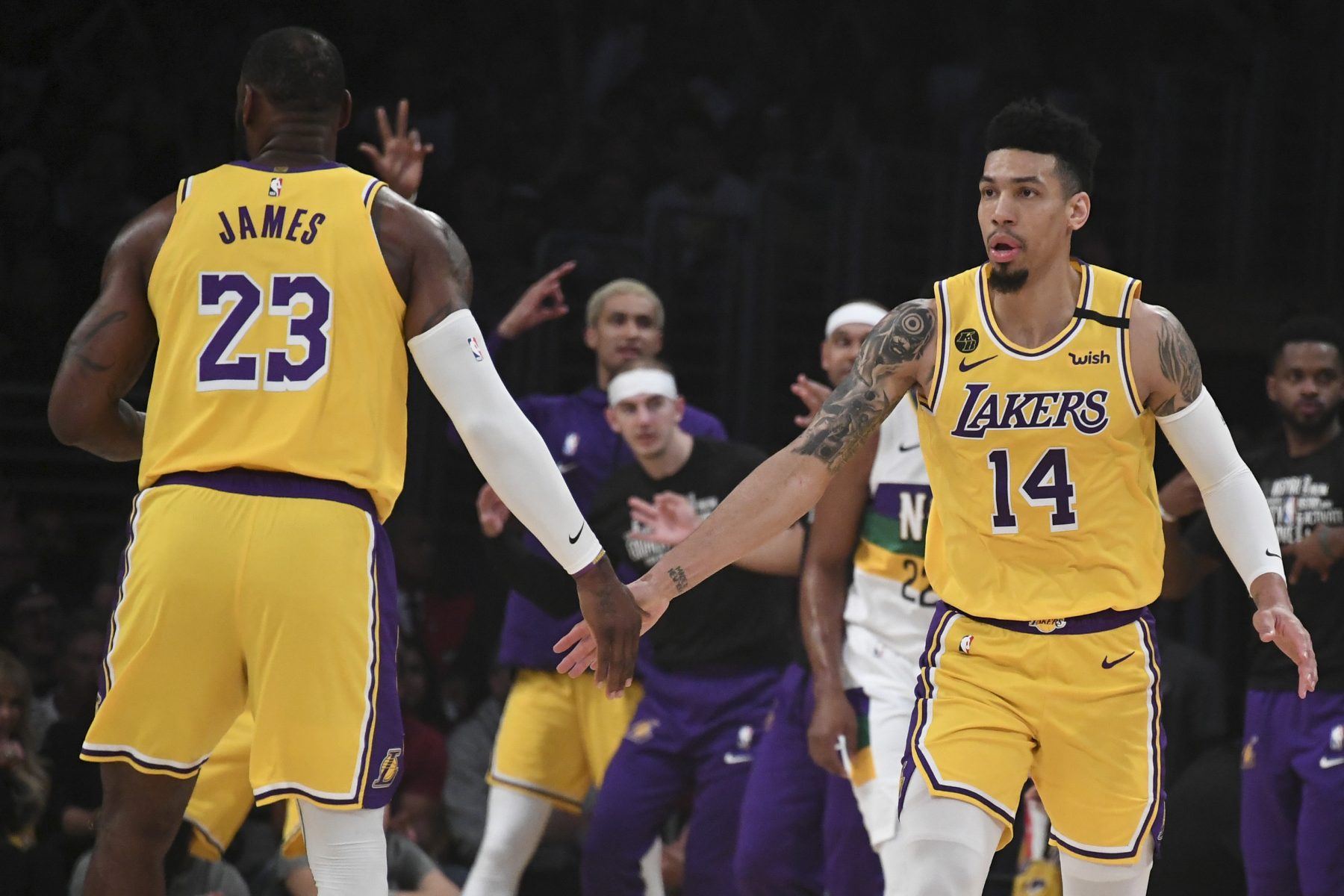 LeBron James and Danny Green Lakers