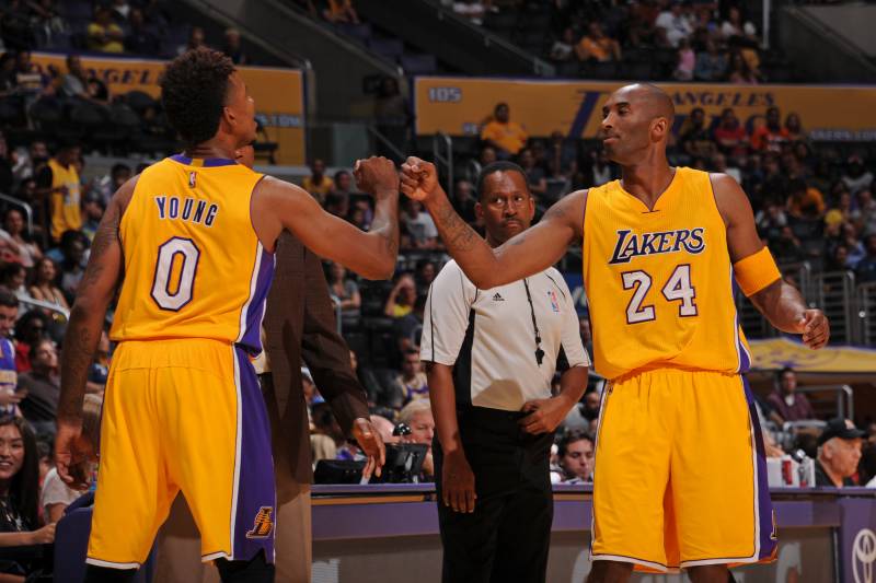 Nick Young and Kobe Bryant