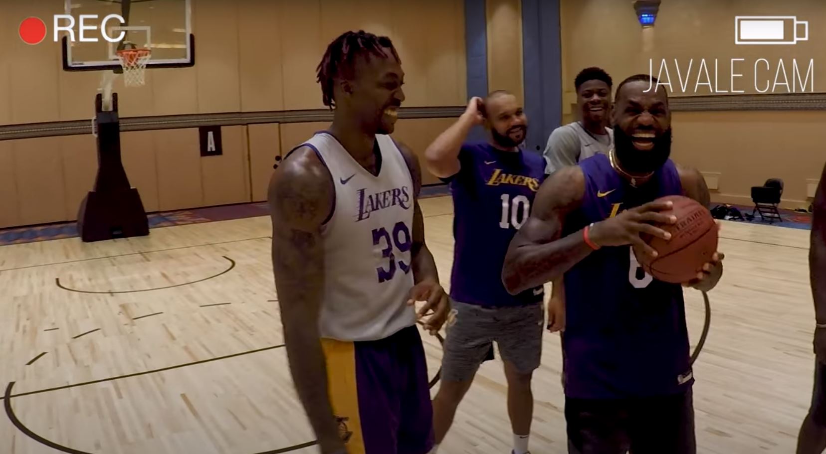 Dwight Howard, Jared Dudley and LeBron James Lakers Bubble