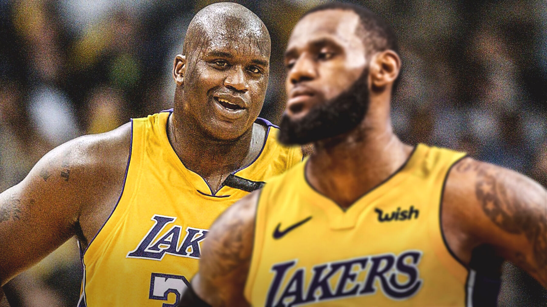 Shaquille O'Neal and LeBron James Lakers