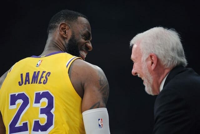 LeBron James and Gregg Popovich Lakers