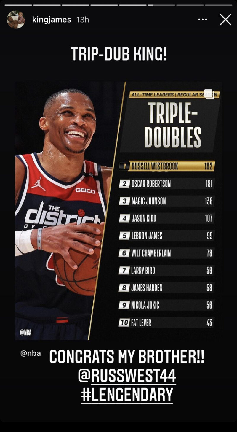 LeBron James and Russell Westbrook