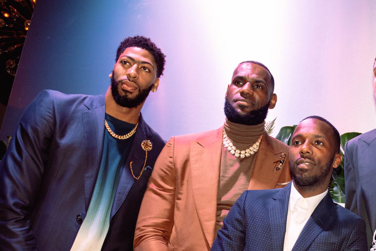 Anthony Davis, LeBron James and Rich Paul