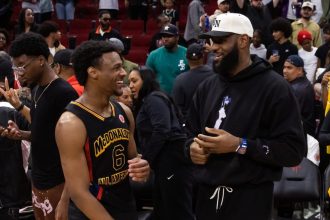 Bronny James and LeBron James