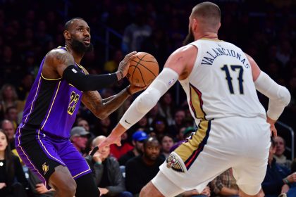 LeBron James and Jonas Valanciunas