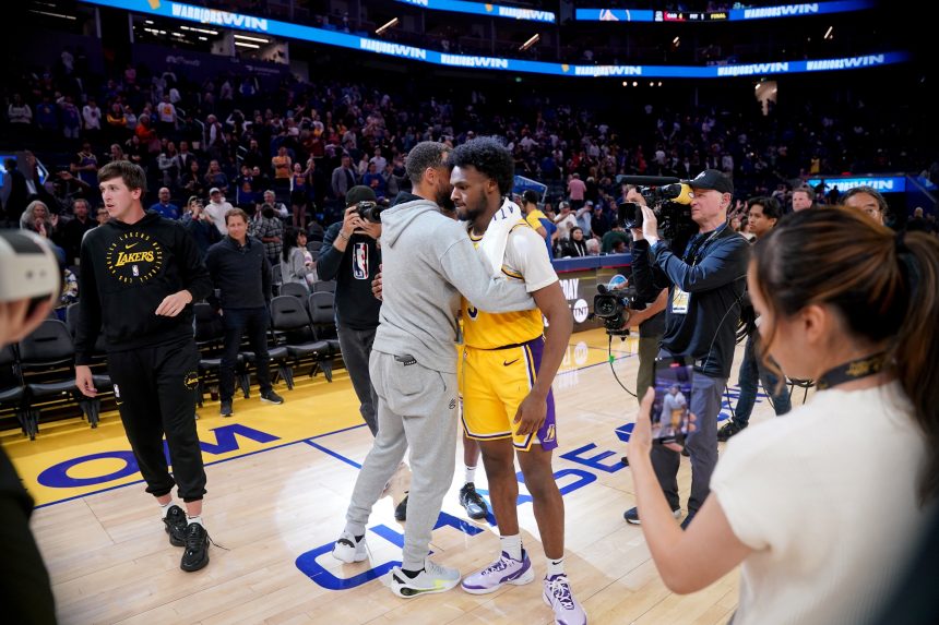 Stephen Curry and Bronny James