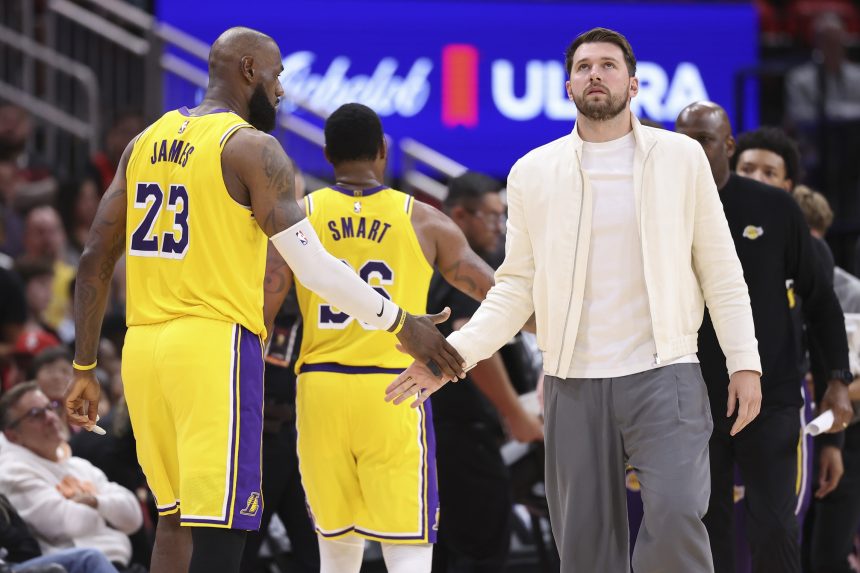 LeBron James, Luka Doncic and Marcus Smart