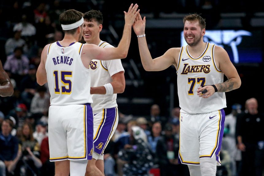 Austin Reaves and Luka Doncic